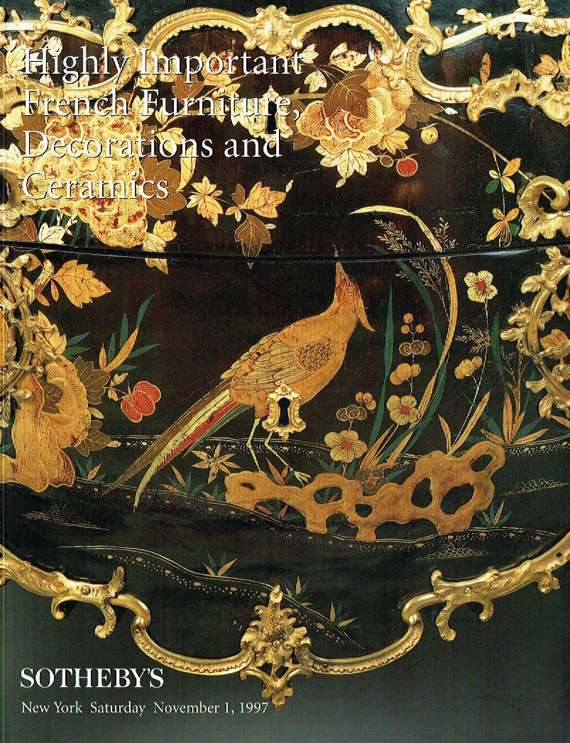 Sothebys November 1997 Highly Important French Furniture, Decorat (Digital Only