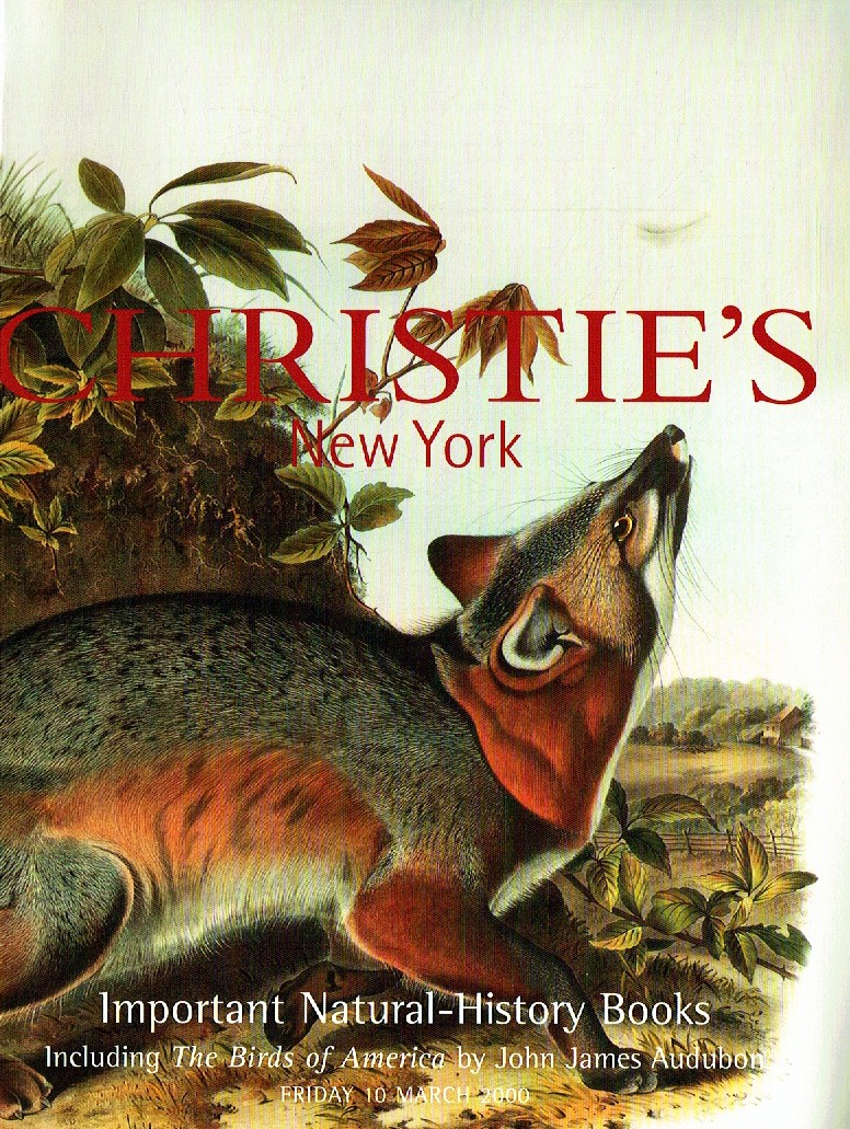 Christies March 2000 Important Natural-History Books Including T (Digital Only)