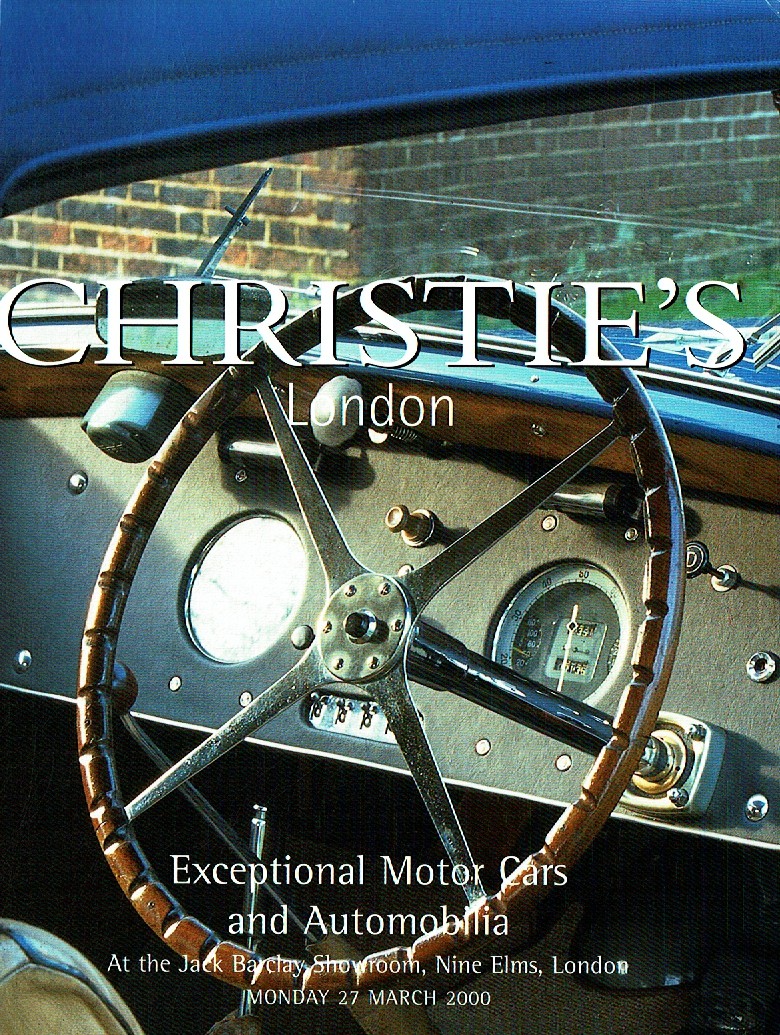 Christies March 2000 Exceptional Motor Cars and Automobilia (Digital Only)