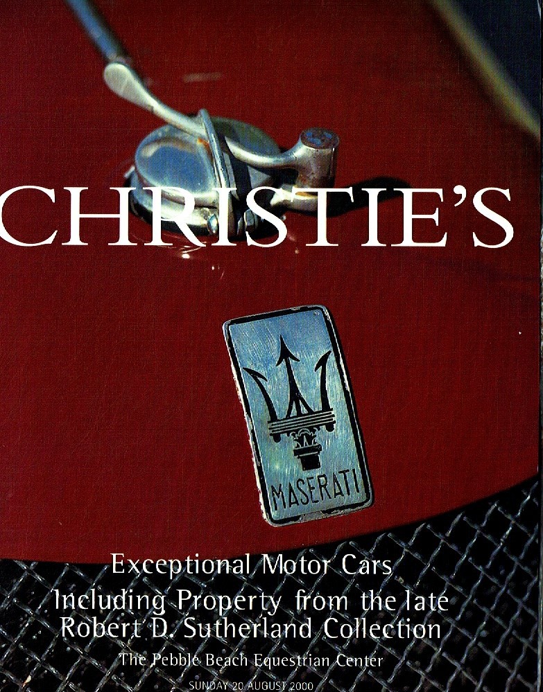 Christies August 2000 Exceptional Motor Cars including Property (Digital Only)