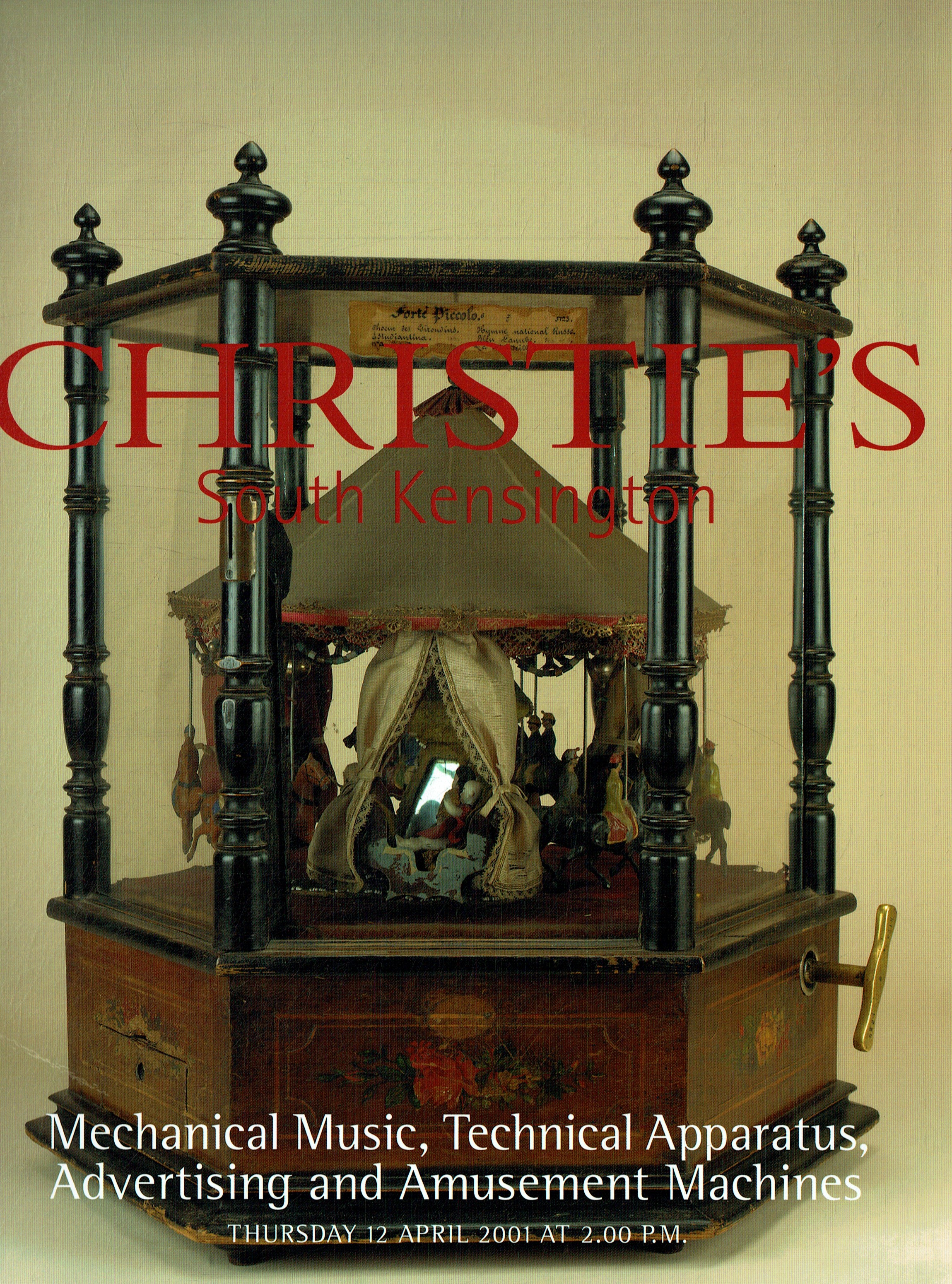 Christies April 2001 Mechanical Music, Technical Apparatus ,etc.(Digital Only)