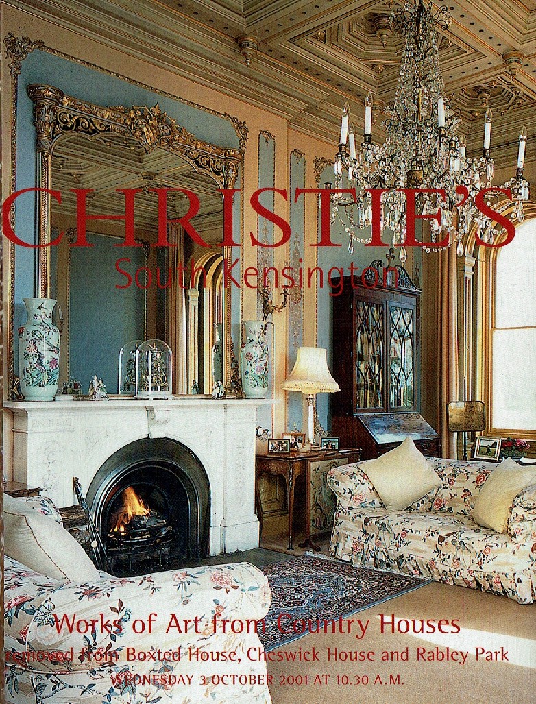 Christies October 2001 Works of Art from Country Houses removed (Digital Only)