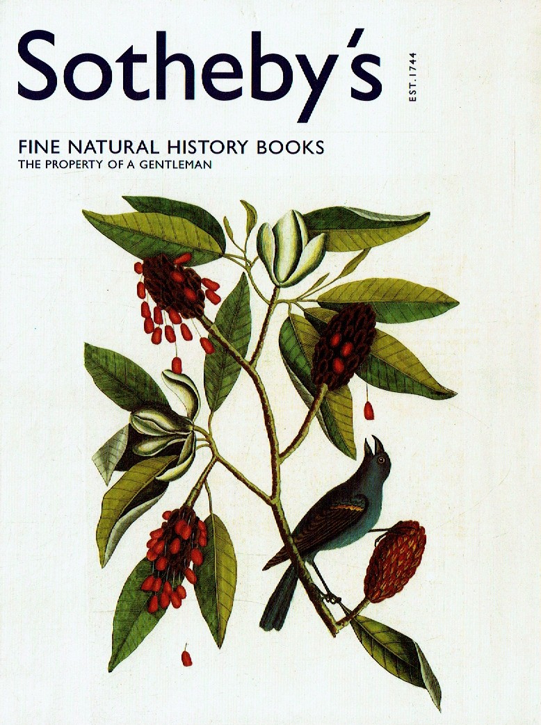 Sothebys June 2001 Fine Natural History Books. The property of a (Digital Only)