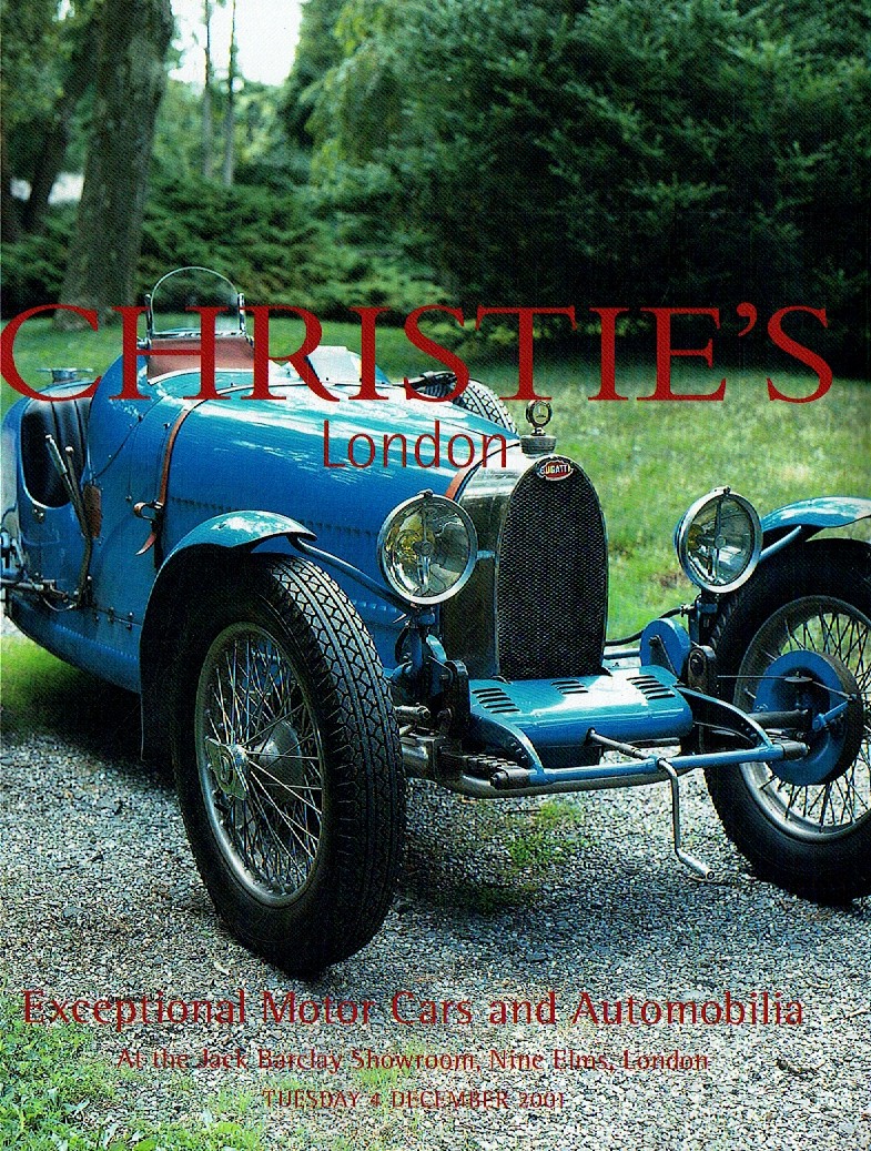 Christies December 2001 Exceptional Motor Cars and Automobilia (Digital Only)