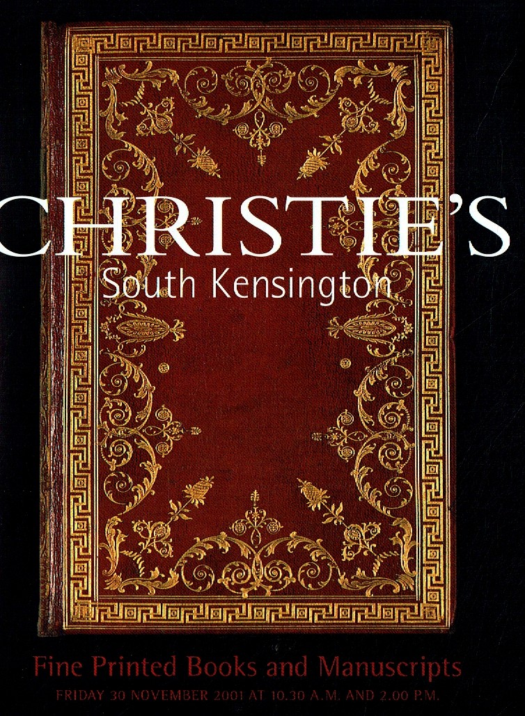 Christies November 2001 Fine Printed Books & Manuscripts (Digital Only)