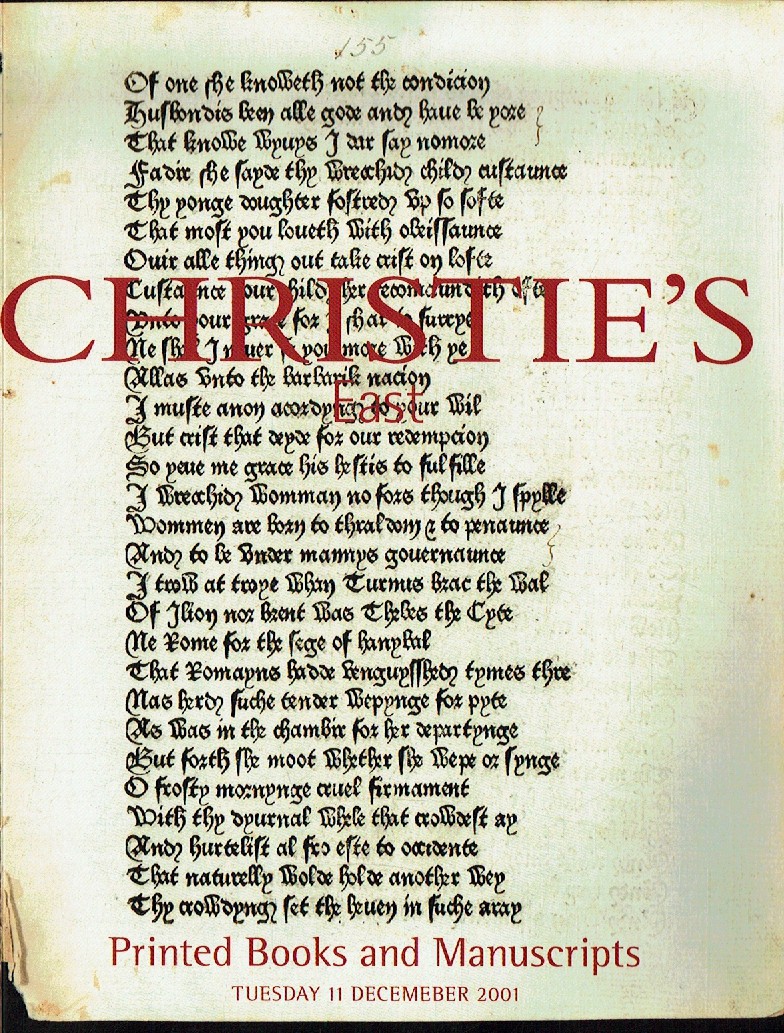 Christies December 2001 Printed Books & Manuscripts (Digital Only)