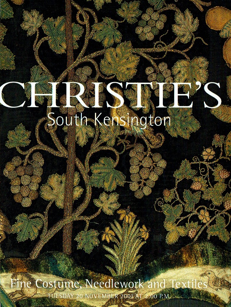 Christies November 2001 Fine Costume, Needlework and Textiles (Digital Only)