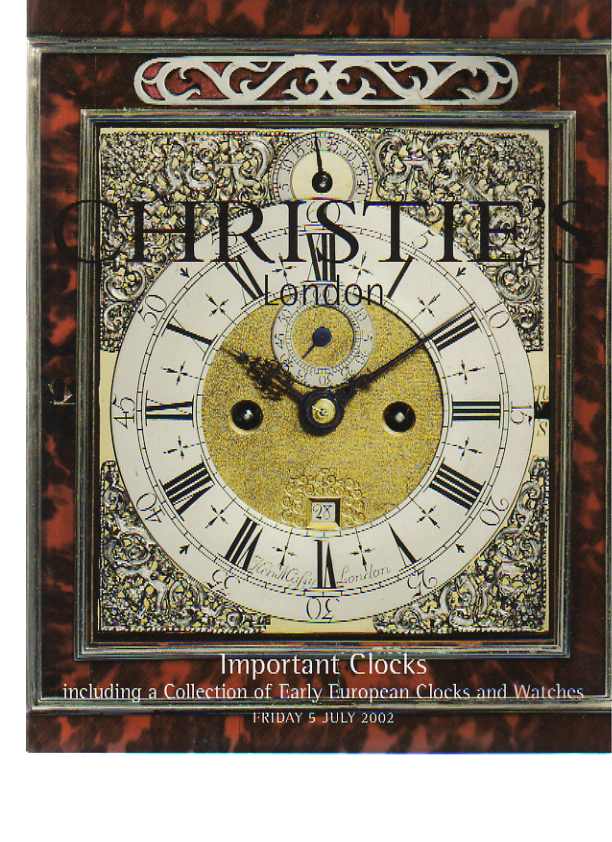 Christies July 2002 Important Clocks including a Collection of E (Digital Only)