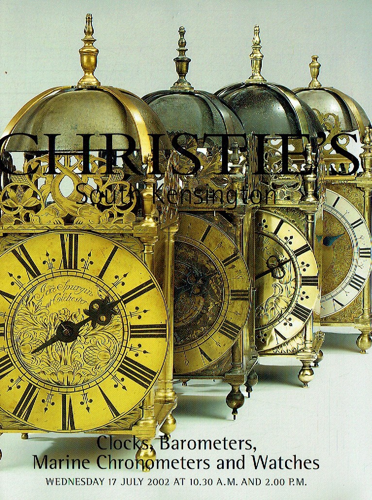 Christies July 2002 Clocks, Barometers, Marine Chronometers & W (Digital Only)