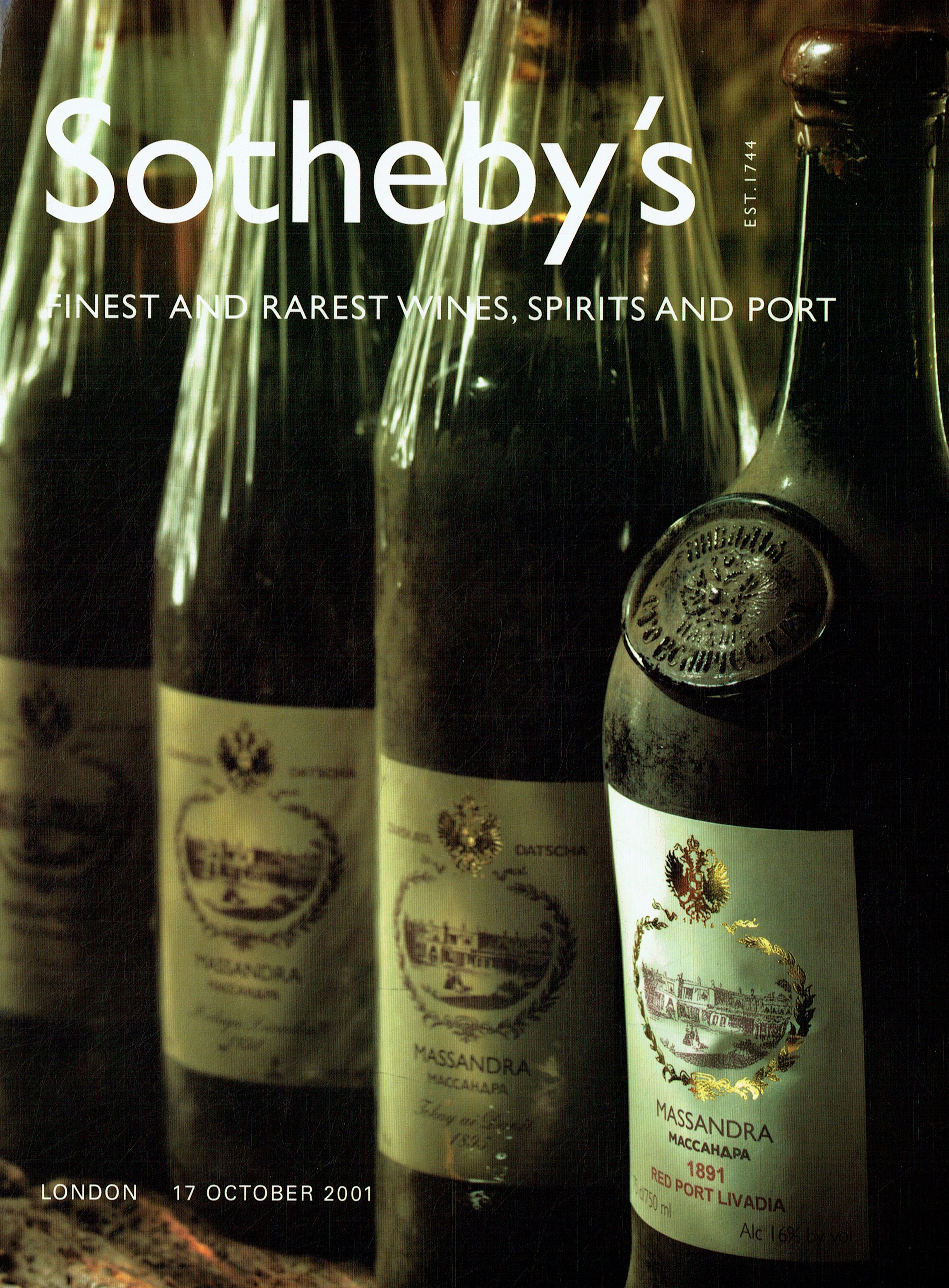 Sothebys October 2001 Finest & Rarest Wines, Spirits and Port (Digital Only)