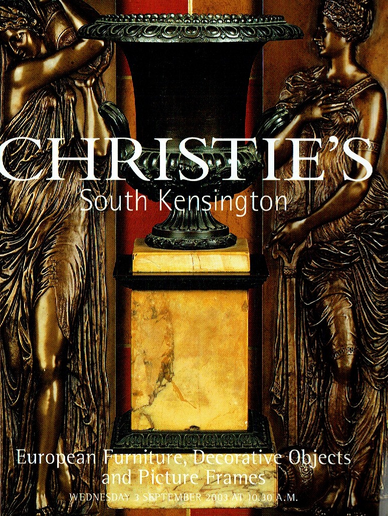 Christies September 2003 European Furniture, Decorative Objects (Digital Only)