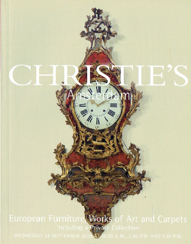 Christies September 2003 European Furniture, Works of Art & Carp (Digital Only)