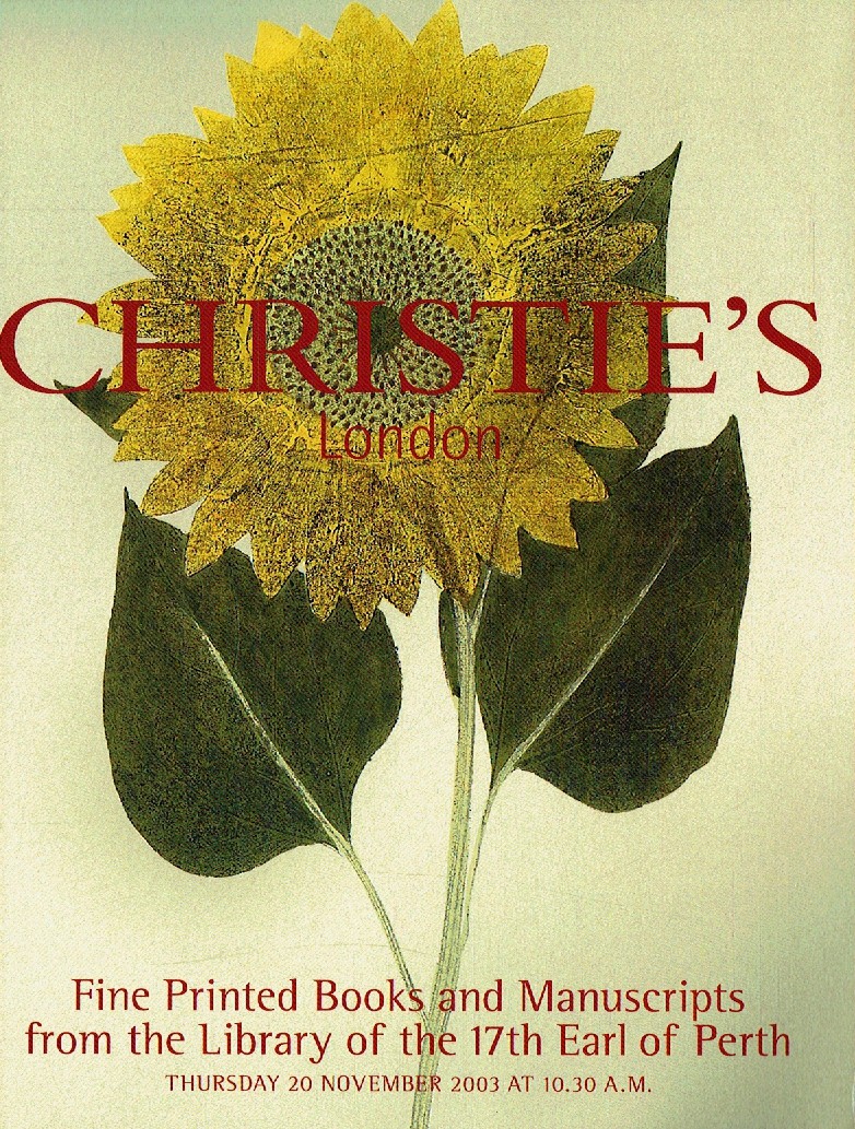 Christies November 2003 Fine Printed Books & Manuscripts from th (Digital Only)