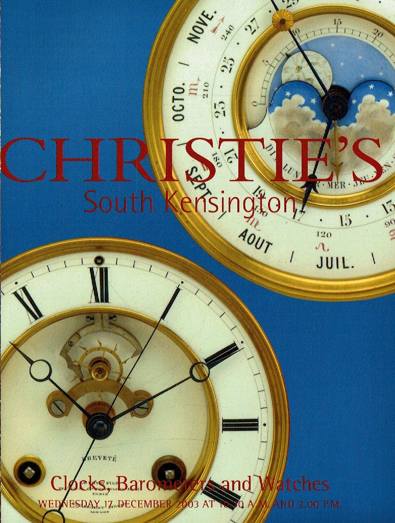 Christies December 2003 Clocks, Barometers and Watches (Digital Only)