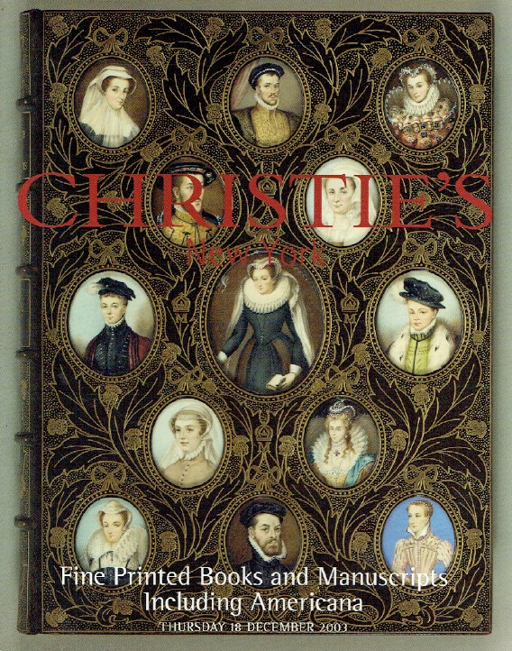 Christies December 2003 Fine Printed Books & Manuscripts includi (Digital Only)