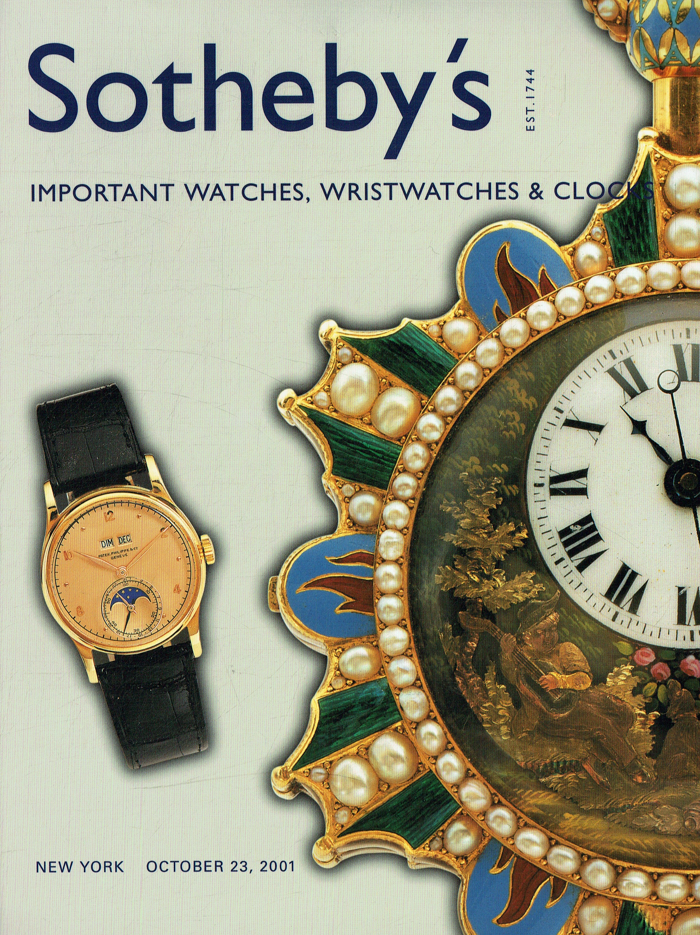 Sothebys October 2001 Important Watches, Wristwatches & Clocks (Digital Only)