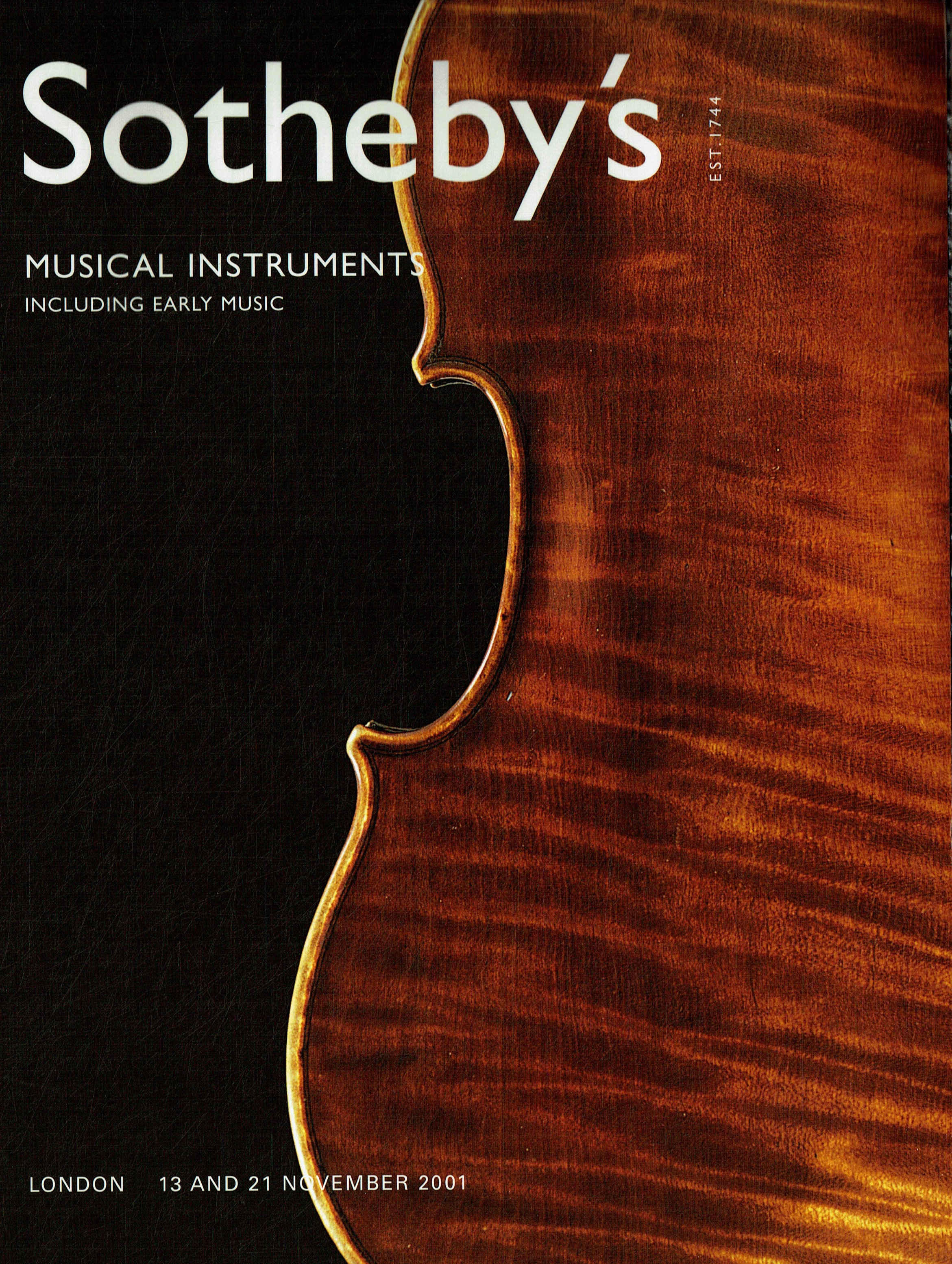 Sothebys & 21st November 2001 Musical Instruments including Early (Digital Only