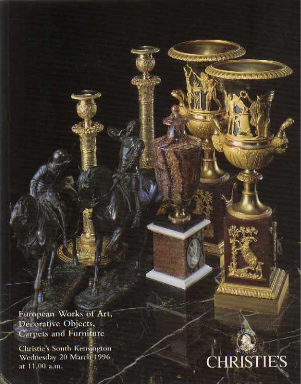 Christies March 1996 European Works of Art, Decorative Objects, (Digital Only)