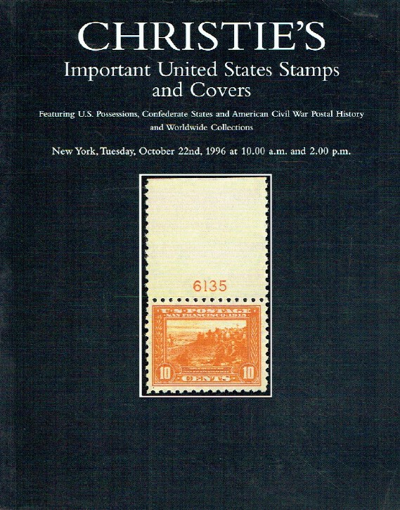 Christies October 1996 Important United States Stamps - Worldwi (Digital Only)