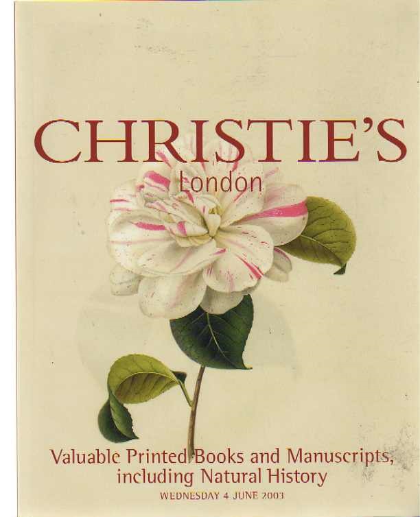 Christies June 2003 Valuable Printed Books & Manuscripts includi (Digital Only)