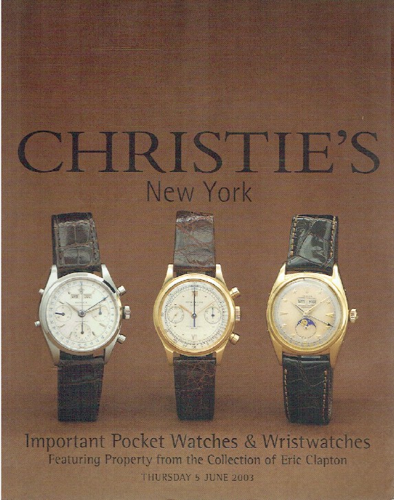 Christies June 2003 Important Pocket Watches & Wristwatches feat (Digital Only)