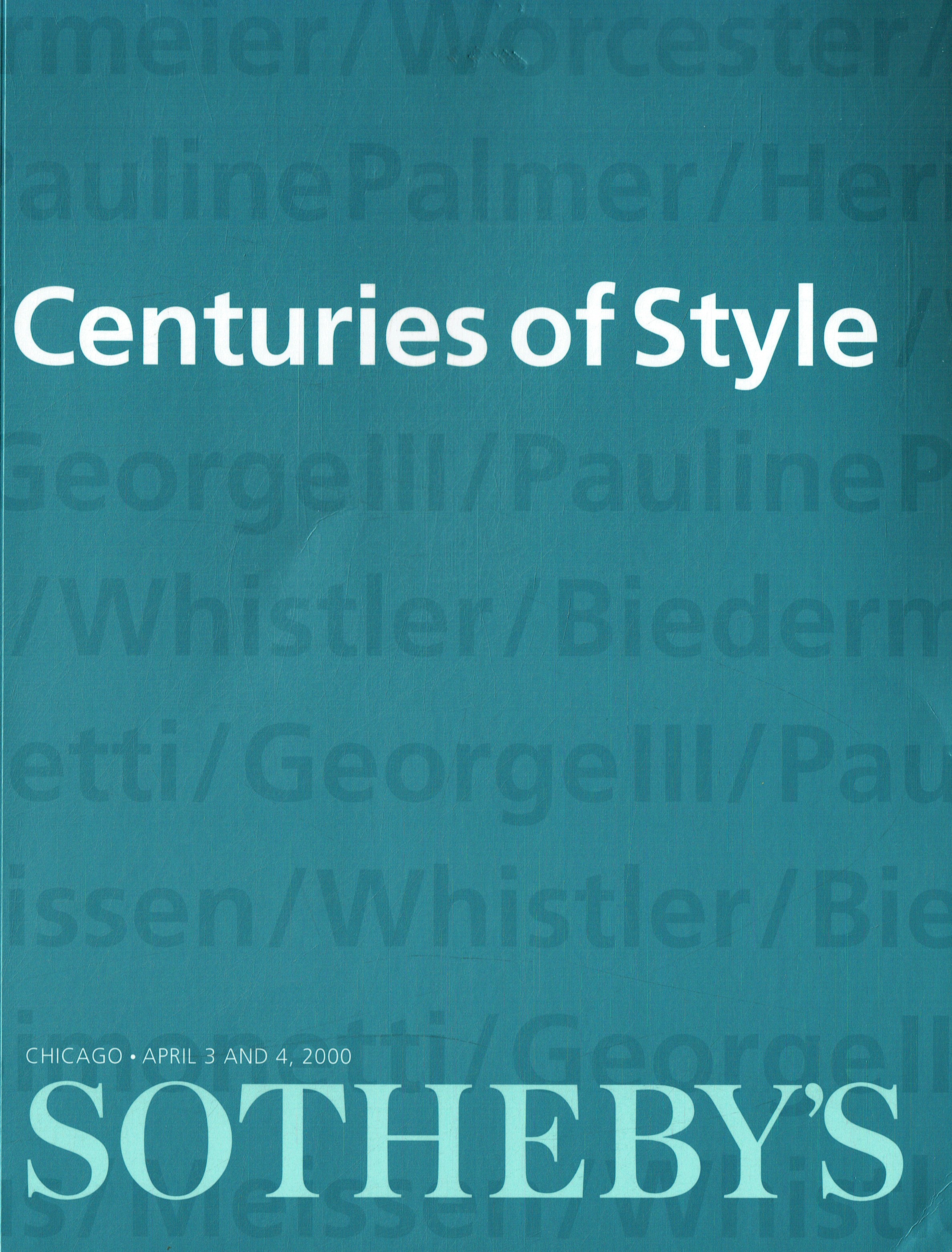 Sothebys & 4th April 2000 Centuries of Style (Digital Only)