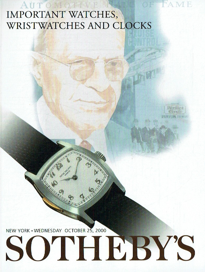 Sothebys October 2000 Important Watches, Wristwatches and Clocks (Digital Only)