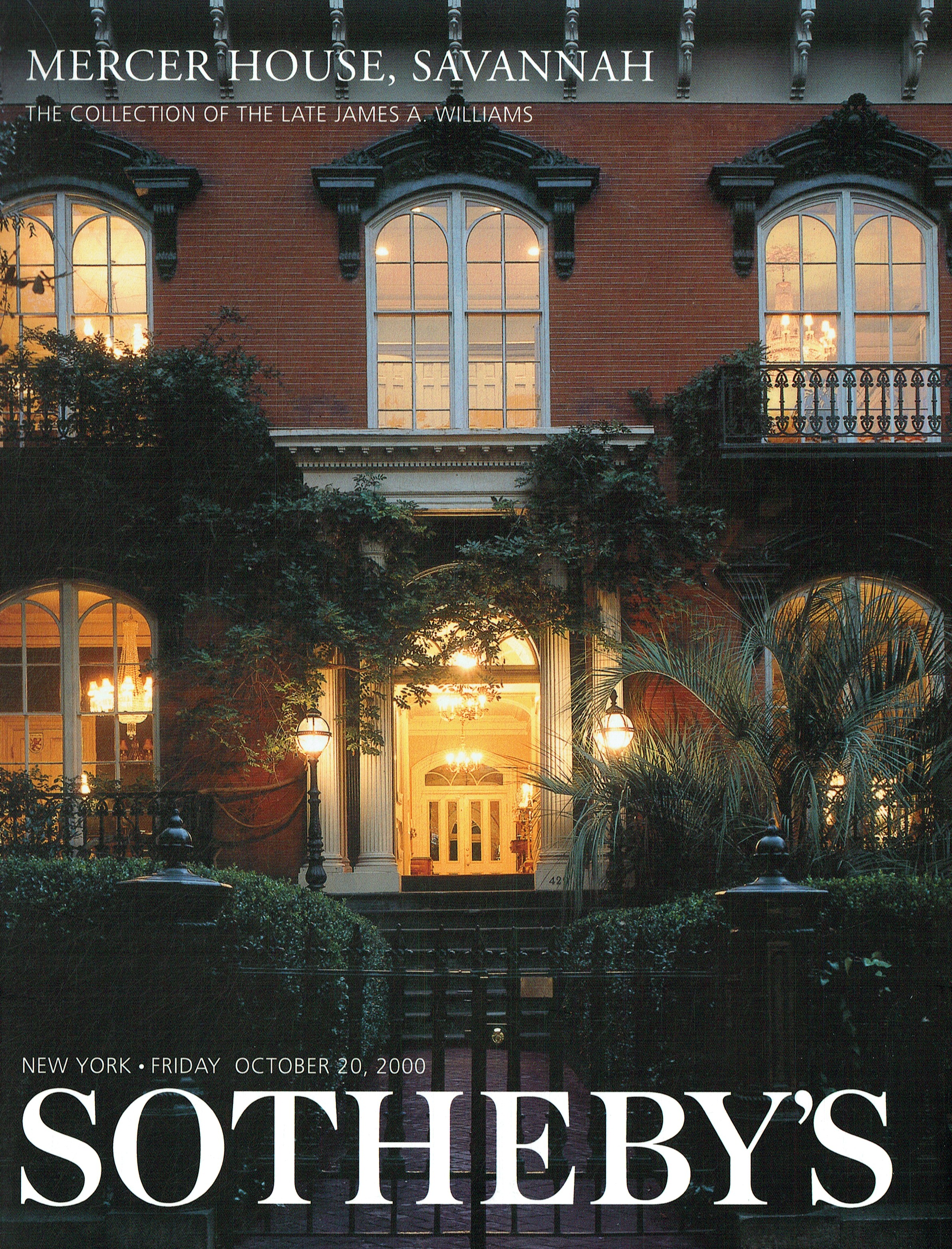 Sothebys October 2000 Mercer House Savannah. The collection of th (Digital Only