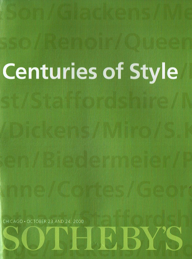 Sothebys & 24th October 2000 Centuries of Style (Digital Only)