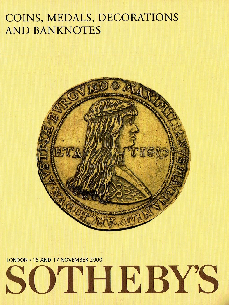 Sothebys & 17th November 2000 Coins, Medals, Decorations and Bank (Digital Only