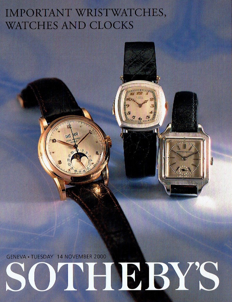 Sothebys November 2000 Important Wristwatches, Watches & Clocks (Digital Only)