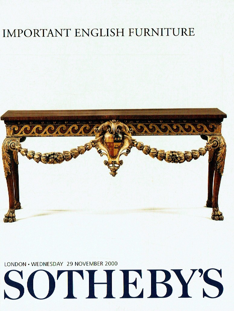 Sothebys November 2000 Important English Furniture (Digital Only)