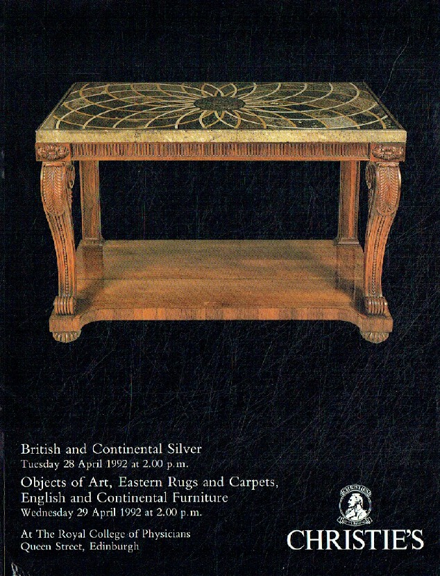 Christies April 1992 British & Continental Silver. Object (Digital Only)