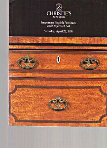 Christies April 1989 Important English Furniture and Objects (Digital Only)