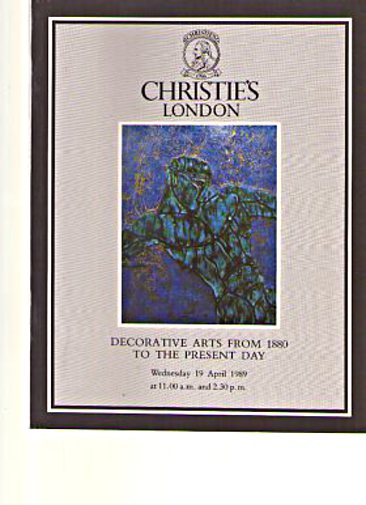 Christies April 1989 Decorative Arts from 1880 to the Present Day (Digital Only)