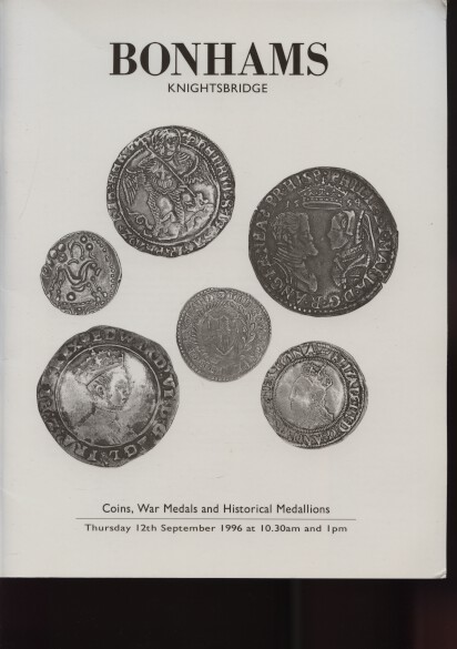 Bonhams September 1996 Coins, War Medals & Historical Medallions (Digital Only)