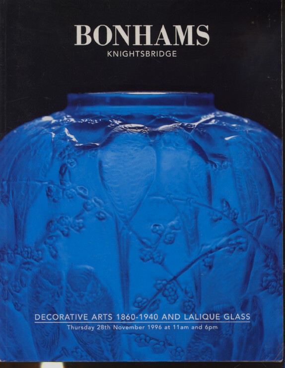 Bonhams November 1996 Decorative Arts 1860-1940 and Lalique Glass (Digital Only