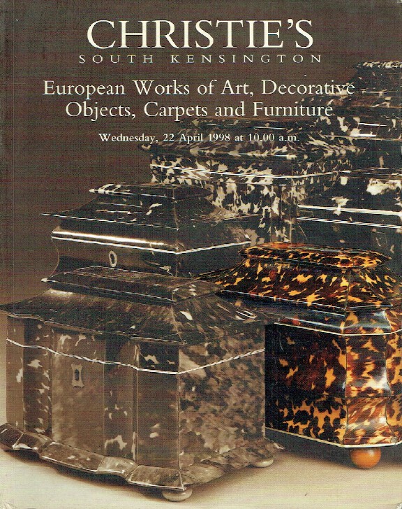 Christies April 1998 European Works of Art, Decorative Objects, (Digital Only)