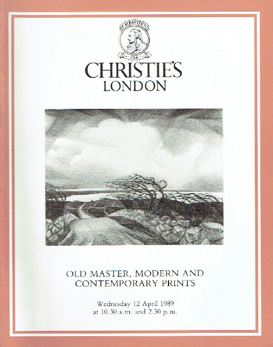 Christies April 1989 Old Master, Modern & Contemporary Prints (Digital Only)