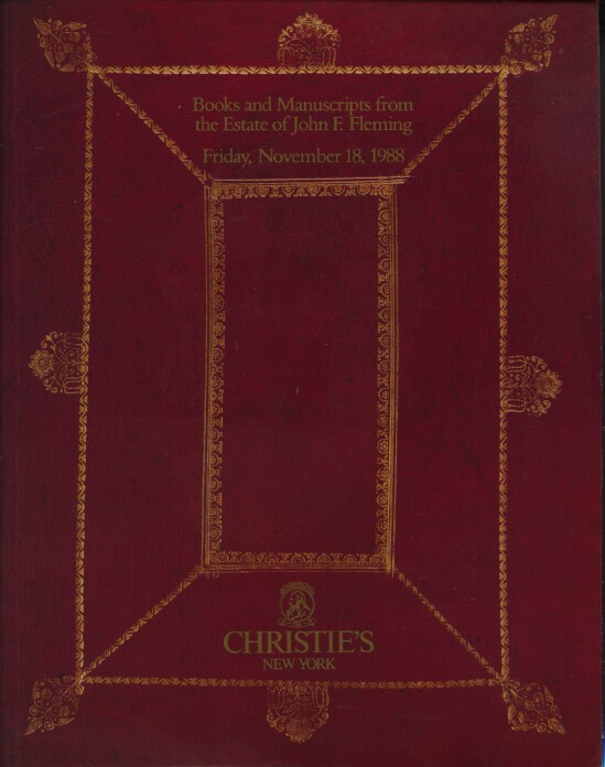 Christies November 1988 Books & Manuscripts, Estate of John F Fleming