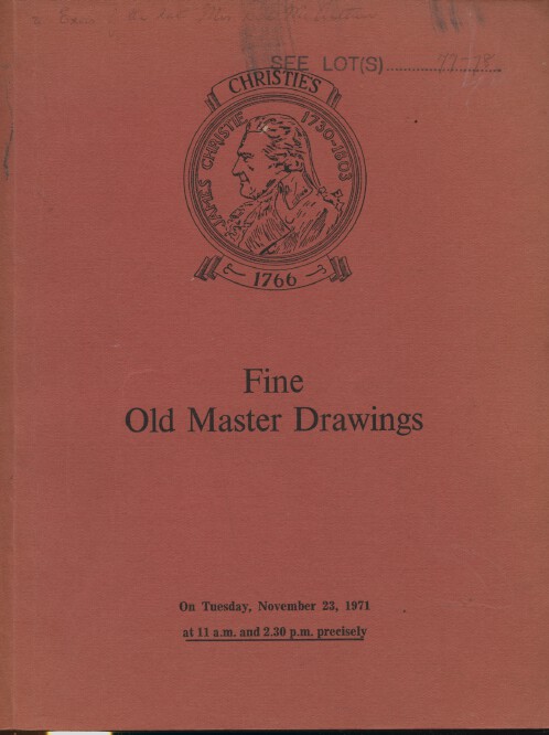 Christies November 1971 Fine Old Master Drawings