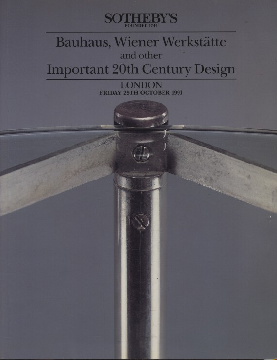 Sothebys 1991 Bauhaus, Wiener Werkstätte & other Important 20th Century Design