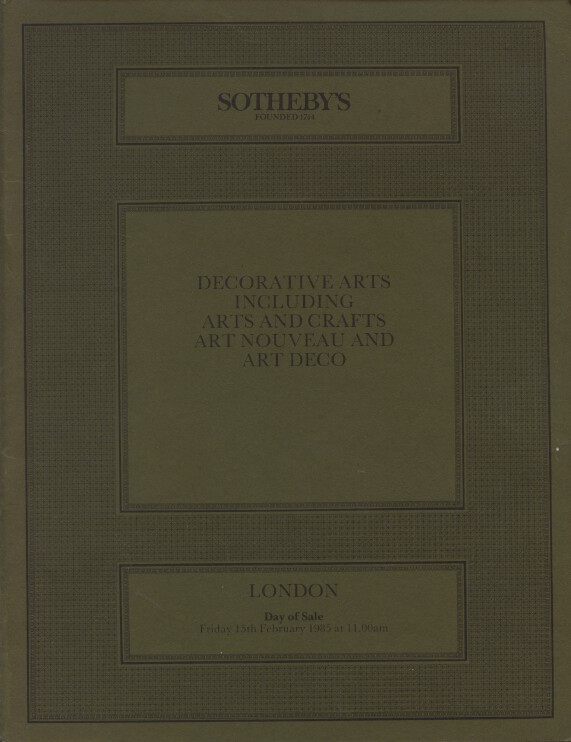 Sothebys February 1985 Art Nouveau and Art Deco