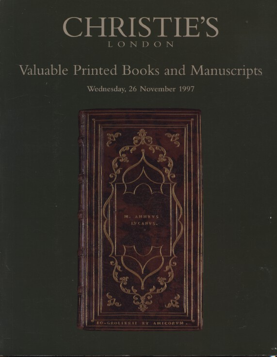 Christies November 1997 Valuable Printed Books and Manuscripts