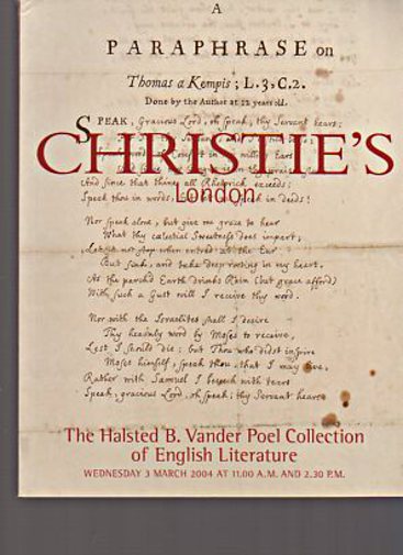 Christies 2004 Halsted B. Poel Collection English Literature