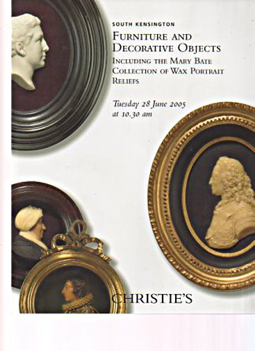 Christies 2005 Bate Collection Wax Portrait Reliefs, Furniture