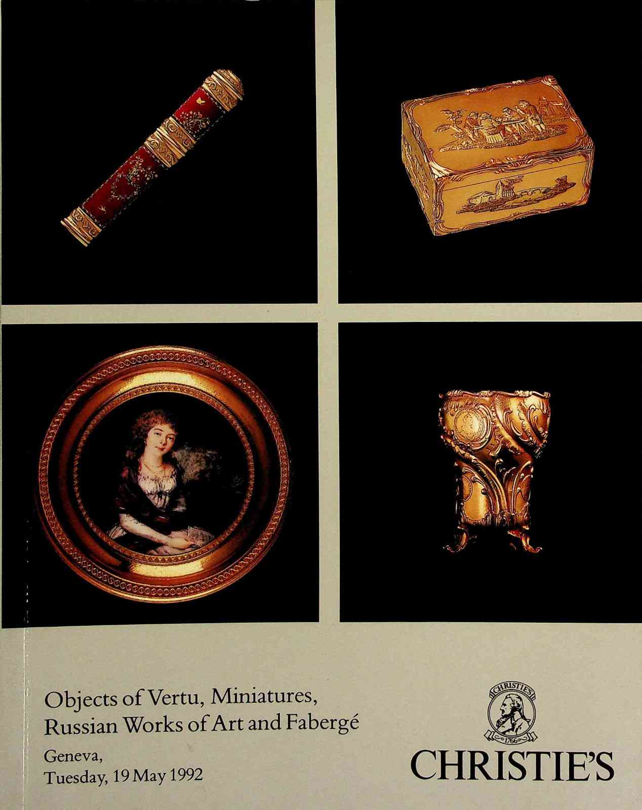 Christies May 1992 Objects of Vertu, Miniatures, Russian WOA & Faberge