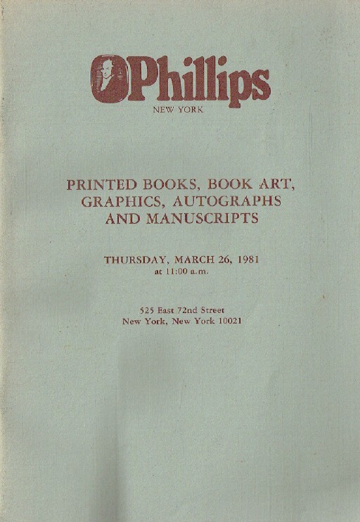 Phillips March 1981 Printed Books, Autographs & Manuscripts