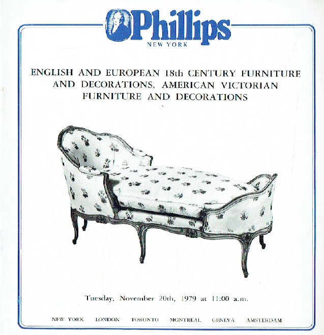 Phillips November 1979 English & European 18th Century Furniture