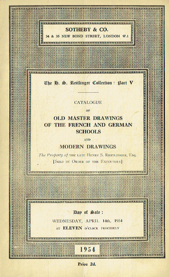 Sotheby & Co. April 1954 Reitlinger Collection of Old Master (Digital only)